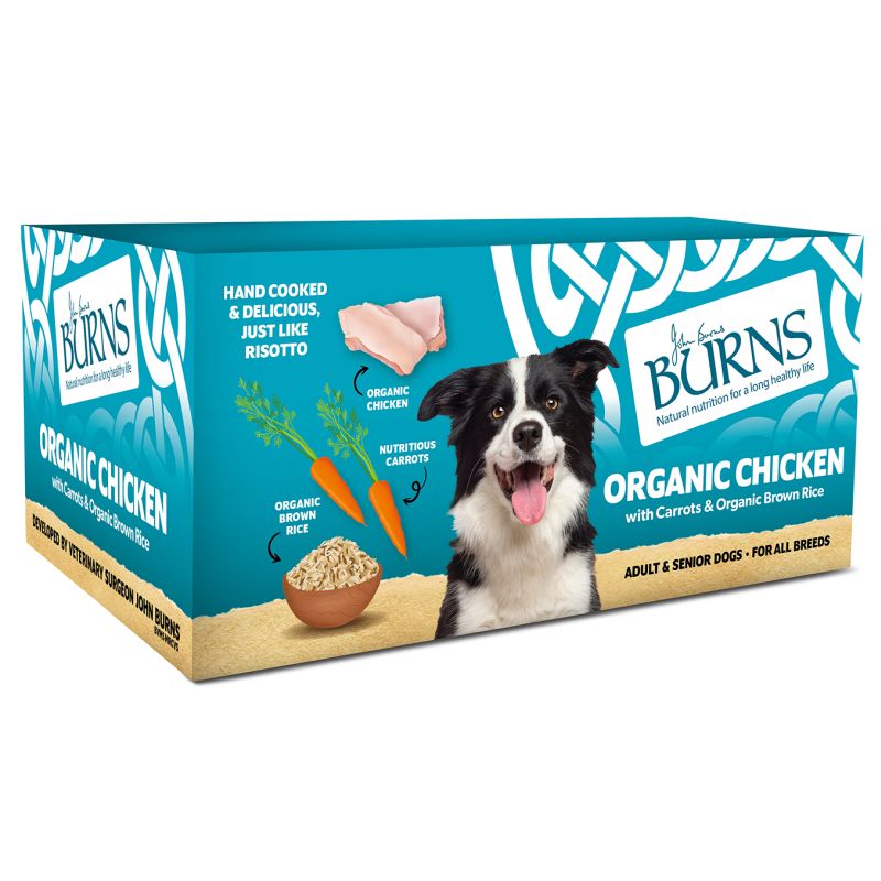 Burns Wet Food Organic Chicken with Carrots & Brown Rice 12 x 150g